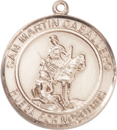 [7200RDSPGF] 14kt Gold Filled San Martin Caballero Medal