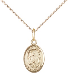[9060GF/18GF] 14kt Gold Filled Saint Jude Pendant on a 18 inch Gold Filled Light Curb chain
