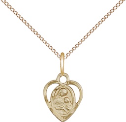 [5405GF/18GF] 14kt Gold Filled Saint Ann Pendant on a 18 inch Gold Filled Light Curb chain