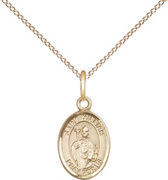 [9067GF/18GF] 14kt Gold Filled Saint Kilian Pendant on a 18 inch Gold Filled Light Curb chain