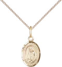 [9075GF/18GF] 14kt Gold Filled Saint Martha Pendant on a 18 inch Gold Filled Light Curb chain
