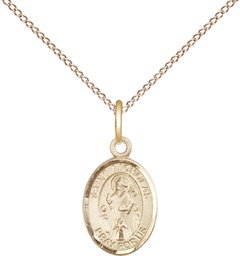 [9080GF/18GF] 14kt Gold Filled Saint Nicholas Pendant on a 18 inch Gold Filled Light Curb chain