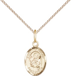 [9091GF/18GF] 14kt Gold Filled Saint Raymond Nonnatus Pendant on a 18 inch Gold Filled Light Curb chain