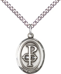 [0869SS/24SS] Sterling Silver Matrimony Pendant on a 24 inch Sterling Silver Heavy Curb chain