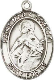 [7208SS] Sterling Silver Saint Maria Goretti Medal