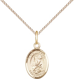 [9097GF/18GF] 14kt Gold Filled Saint Sarah Pendant on a 18 inch Gold Filled Light Curb chain