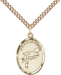 [0872GF/24GF] 14kt Gold Filled Graduation Pendant on a 24 inch Gold Filled Heavy Curb chain