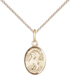 [9109GF/18GF] 14kt Gold Filled Saint Thomas More Pendant on a 18 inch Gold Filled Light Curb chain