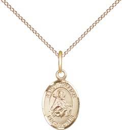 [9114GF/18GF] 14kt Gold Filled Saint William of Rochester Pendant on a 18 inch Gold Filled Light Curb chain