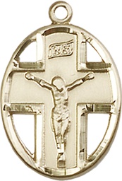 [0878GF] 14kt Gold Filled Crucifix Medal