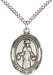 [7214SPSS/24SS] Sterling Silver Nino de Atocha Pendant on a 24 inch Sterling Silver Heavy Curb chain