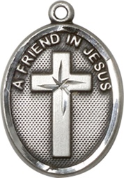 [0881SS] Sterling Silver A Friend In Jesus Medal