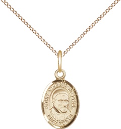 [9134GF/18GF] 14kt Gold Filled Saint Vincent de Paul Pendant on a 18 inch Gold Filled Light Curb chain