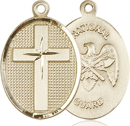 [0883GF5] 14kt Gold Filled Cross National Guard Medal