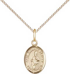 [9202GF/18GF] 14kt Gold Filled Saint Augustine of Hippo Pendant on a 18 inch Gold Filled Light Curb chain