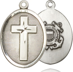 [0883SS3] Sterling Silver Cross Coast Guard Medal