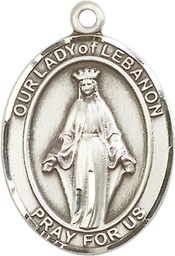 [7229SS] Sterling Silver Our Lady of Lebanon Medal