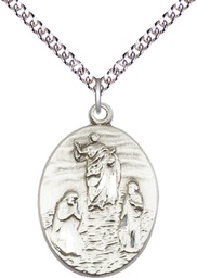 [0888SS/24SS] Sterling Silver Tranfiguration Pendant on a 24 inch Sterling Silver Heavy Curb chain
