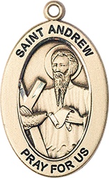 [11000GF] 14kt Gold Filled Saint Andrew the Apostle Medal
