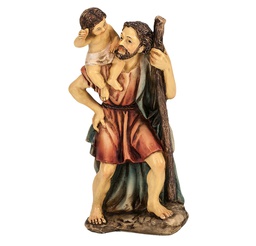 [HI-1735-626] 4" Cold Cast Resin Hand Painted Statue of St. Christopher 