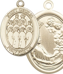 [7180KT] 14kt Gold Saint Cecilia Choir Medal