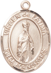 [7205SPKT] 14kt Gold Virgen de Fatima Medal