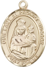 [7299KT] 14kt Gold Our Lady of Prompt Succor Medal