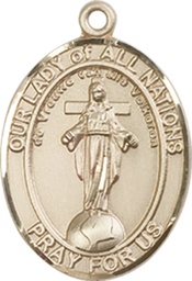 [8242KT] 14kt Gold Our Lady of All Nations Medal