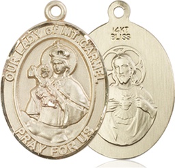 [8243KT] 14kt Gold Our Lady of Mount Carmel Medal