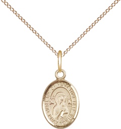 [9222GF/18GF] 14kt Gold Filled Our Lady of Perpetual Help Pendant on a 18 inch Gold Filled Light Curb chain