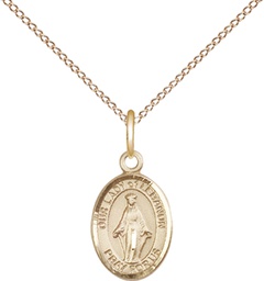 [9229GF/18GF] 14kt Gold Filled Our Lady of Lebanon Pendant on a 18 inch Gold Filled Light Curb chain