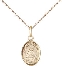 [9303GF/18GF] 14kt Gold Filled Our Lady of Olives Pendant on a 18 inch Gold Filled Light Curb chain