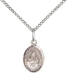 [9347SS/18SS] Sterling Silver Our Lady of Grapes Pendant on a 18 inch Sterling Silver Light Curb chain