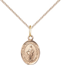 [9383GF/18GF] 14kt Gold Filled Our Lady of Knots Pendant on a 18 inch Gold Filled Light Curb chain