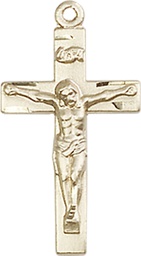 [0001KT] 14kt Gold Crucifix Medal