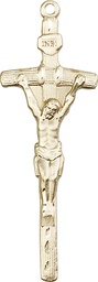 [0565KT] 14kt Gold Papal Crucifix Medal