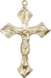 [0638KT] 14kt Gold Crucifix Medal