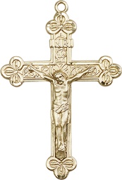 [0639KT] 14kt Gold Crucifix Medal