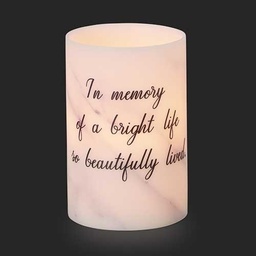 [RO-12307] 6&quot;H Marble Led Candle W Saying