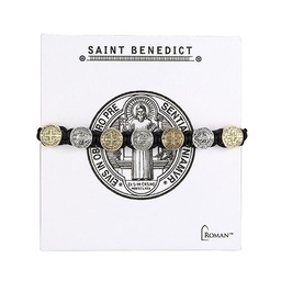 [RO-12753] 7"L Gold St. Benedict Bracelet Woven