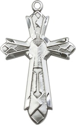 [6031SS] Sterling Silver Mosaic Cross Medal