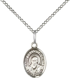 [9035SS/18SS] Sterling Silver Saint Francis de Sales Pendant on a 18 inch Sterling Silver Light Curb chain