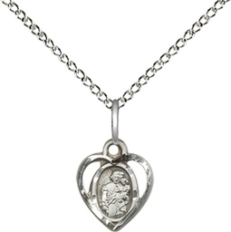 [5406SS/18SS] Sterling Silver Saint Joseph Pendant on a 18 inch Sterling Silver Light Curb chain