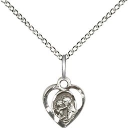 [5408SS/18SS] Sterling Silver Saint Anthony of Padua Pendant on a 18 inch Sterling Silver Light Curb chain