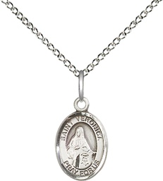 [9110SS/18SS] Sterling Silver Saint Veronica Pendant on a 18 inch Sterling Silver Light Curb chain