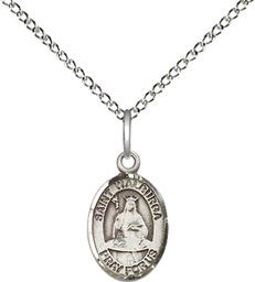 [9126SS/18SS] Sterling Silver Saint Walburga Pendant on a 18 inch Sterling Silver Light Curb chain