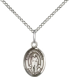 [9216SS/18SS] Sterling Silver Saint Barnabas Pendant on a 18 inch Sterling Silver Light Curb chain