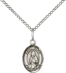 [9248SS/18SS] Sterling Silver Saint Alice Pendant on a 18 inch Sterling Silver Light Curb chain