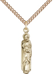 [5937GF/24GF] 14kt Gold Filled Saint Joseph Pendant on a 24 inch Gold Filled Heavy Curb chain