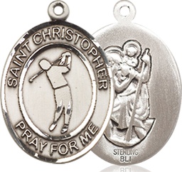 [8152SS] Sterling Silver Saint Christopher Golf Medal